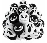 Halloween Balloons Black White Skull Halloween Scary Night Party Decoration | 12in Black White Ghost Skull & Jack O Lantern Balloons for Halloween Skeleton Trick or Treat Horror Haunted House Decorations