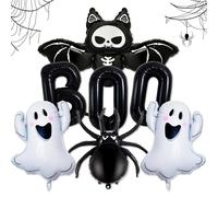 Halloween Balloons Decorations, Black Boo Letter Ghost Bat Spider Foil Balloon Set, Spooky Party Supplies for Yard Home Storefront, Holiday Choice