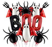 Halloween Balloons Decorations, Red Boo Letter Devil Spider Foil Balloon Set, Spooky Party Supplies for Yard Home Storefront, Holiday Choice