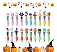 Halloween Ballpoint Pen, Ghost Pumpkin Witch Ballpoint Pens, Smooth 4-Colors Cute Ergonomic Writing Halloween Stationery Tools for Journaling School Business Teacher