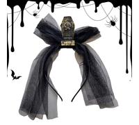 Halloween Bandanas, Gothic Headpiece with Veil - Scary Costume Accessory for Masked Party Cosplay Show