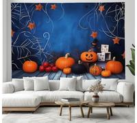 Halloween Banner 130x150cm, Halloween Party Decorations, Large Fabric Backdrop Banner, Spider web, pumpkin Children's Halloweens for Scary Party Supplies Indoor Outdoor Garden Door Wall