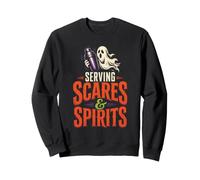 Halloween Bartender Serving Scares & Spirits Ghost Gift Sweatshirt
