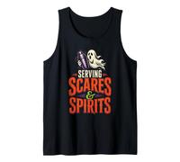 Halloween Bartender Serving Scares & Spirits Ghost Gift Tank Top