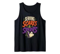 Halloween Bartender Serving Scares & Spirits Ghost Gift Tank Top