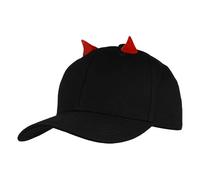 Halloween Baseball Cap Devil Horn Baseball Cap Outdoor Versatile Peaked Cap Devil Costume Accessory for Halloween Party (Black), Black, 29 × 27 × 12CM