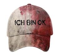 Halloween Baseball Cap with Blood Print Men Women Problem Solved Bloody Cap Horror Costume for Party Funny Scary Costumes for Vampire Ghost Performance Cosplay