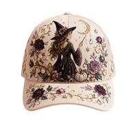 Halloween Baseball Hat Witch Ghost Bat Adjustable Cap for Adults