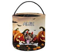 Halloween Basket Australian Shepherd Dog Trick or Treat Bucket