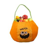 Halloween Basket - Candy Holder with Handle - Organizer Decorative Holder Embroidered Storage for Girl Boy Fall Easter Party Women Home