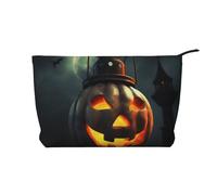 Halloween Bat Cemetery Prints Corduroy Makeup Bag for Women Girls, Spacious Travel Cosmetic Organiser for Make-up, Toiletries & Essentials