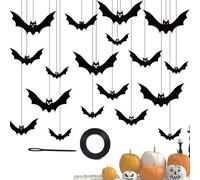 Halloween Bat Decor - Black Scary Bat Ornament for Indoor & Outdoor Display | Spooky Home Decoration, Party Supply & Photo Prop for Apartment, Yard, Haunted House, Porch, Room & Seasonal Events