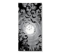 Halloween Bat Door Cover Banner Decorative, Spooky Vintage Black White Design for Front Door Decor, Indoor Outdoor Haunted House Backdrop Party Supplies 36x72 Inch
