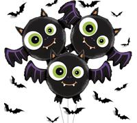 Halloween Bat Foil Balloons Party Decorations 3pcs Large Bat Balloons for Kids Halloween Party Decor