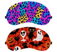 Halloween Bat Ghost Pumpkin Black Cats 2-Pack Light-Blocking Soft Breathable Sleep Mask Eye Patch Eye Cover
