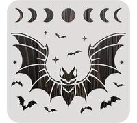 Halloween Bat & Moon Phase Wall Stencils Template Reusable Spray PaintStencils for Craft Painting On Wood Craft Canvas Walls Wood Furniture Decorations DIY Scrapbooking