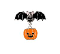 Halloween Bat Pumpkin Brooch Button Pin for Women Men Girls - Hanging Horror Ghost Enamel Black Animal Vampire Small Lapel Pins Badge Accessories for Dress Suit Jeans Hat Jacket Brooches Punk Jewelry