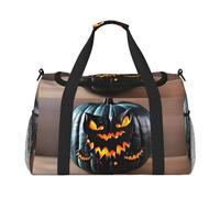 halloween Bat Pumpkin Hand Travel Bag - Large Reusable Shopping Tote Bag, Perfect for Outdoor Activities, Sports, Camping & Groceries, Black, One Size