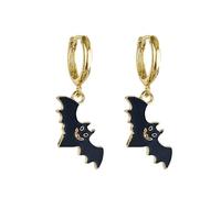 Halloween Bat Pumpkin Maple Leaf Autumn Earrings Exquisite Metal Dangle Drop Gothic Holiday Jewelry for Women (E, 3. 6cm)