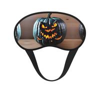 Halloween Bat Pumpkin Print Blackout Sleep Mask - Side Sleeper Eye Cover, Soft Comfort, Perfect for Travel, Meditation