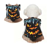 halloween Bat Pumpkin Print Pet Breathable T-Shirt Skirt L
