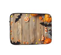 Halloween Bat Pumpkin Shockproof Laptop Sleeve 15 Inch, Oxford Fabric Case With Foam Padding, Lightweight Protective Cover For Pad Notebook, Business School Travel Use