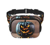Halloween Bat Pumpkin Zipper Fanny Pack, Crossbody Bags with Adjustable Strap for Jogging, Cycling