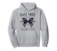 Halloween Bat Shit Crazy Social Club Funny Goth Mom Life Pullover Hoodie