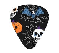 Halloween-Bat-Skull 12 Pack Guitar Picks With 3 Thicknesses And Storage Box, Abs Plectrums For Electric Bass Guitar Players