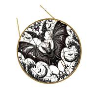 Halloween Bat Stained Glass Ornaments, Bat and Skull A