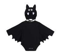 Halloween Bat Vampire Hooded Bodysuit Kids Wing Cloak Black Hat Romper
