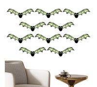 Halloween Bat Wall Decor - Glow In The Dark Bat Decor | 3D Decorations | Halloween Gothic Wall Decoration 10 Pieces For Bedroom Haunted House Porch Home Yard Classroom Bathroom Front Door