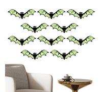 Halloween Bat Wall Decor - Glow In The Dark Bat Decor | 3D Decorations | Halloween Gothic Wall Decoration 10 Pieces For Bedroom Haunted House Porch Home Yard Classroom Bathroom Front Door