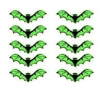 Halloween Bat Wall Decor, Glowing Gothic Bat Decorations Set, 10 Piece Light-Up Halloween Wall Accent for Bedroom Haunted House Front Door Yard Porch Home Bathroom Classroom Use