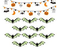 Halloween Bat Wall Decor - Luminous Bat Porch Decorations | Halloween Gothic Wall Art 10 Pieces for Bedroom, Haunted House, Yard, Home, Classroom, Bathroom and Front Door Holiday Display