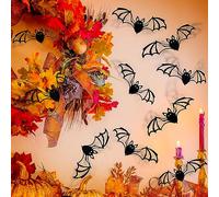 Halloween Bat Wall Stickers 24pcs - Hollow Cut-Out Peel & Stick Removable Decor for Bedroom, Living Room, Party, Haunted House