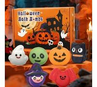 Halloween Bath Bombs for Kids & Women, Handmade Spooky Bath Bomb Set of 6 Fun Shapes, Gifts for Kids, Skin Care Bathbombs for Girls’ Spooky Celebration