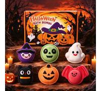 Halloween Bath Bombs for Women - 6pcs Handmade Spooky Bath Bomb Fun Shapes | With Festive Scents Bubbly Bath Bombs Gift Set for Kids & Girls for Spooky Celebrations