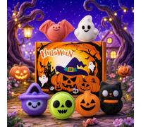 Halloween Bath Bombs for Women, Handmade Spooky Bath Bombs Set of 6 | Fun Shapes - Halloween Bath Bombs Gift Set, Skin Care Bathbombs For Women Spooky Celebration