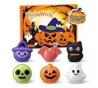 Halloween Bath Bombs Gift Set, 6 Pcs Fun Spooky Shapes Bath Bombs | Halloween Gifts Ghost Pumpkin Head Fun Gifts for Girls & Boys, Colourful Fizz and Festive Scents Skin Care Bathbombs