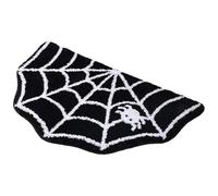 Halloween Bath Mat 16x24in Scary Spider Web Rug Soft Non-slip Gothic Rug Absorbent Non-shedding Decorative Halloween for Home Office Party