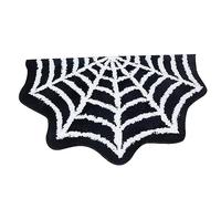 Halloween Bath Mat 31.5x19.69 Inch Spider Web Rug Non-Slip Gothic Rug Half Round Shaped Area Rugs Halloween Home Decor for Front Door, Kitchen, Bedroom, Spider Web Rug, Halloween Bath Mat