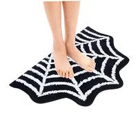 Halloween Bath Mat 31.5x19.69 Inch Spider Web Rug Non-Slip Gothic Rug Half Round Shaped Area Rugs Halloween Home Decor for Front Door, Kitchen, Bedroom