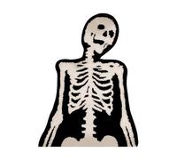 Halloween Bathroom Rugs, Spooky Skull Bath Mat Gothic Decor, Cool Rugs for Bedroom, High-Pile Soft Flocking Gothic Rug, Black & White