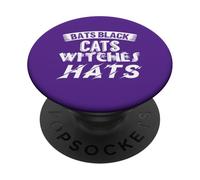 Halloween Bats Black Cats Witches Hats Graphic PopSockets Adhesive PopGrip