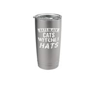 Halloween Bats Black Cats Witches Hats Graphic Stainless Steel Insulated Tumbler