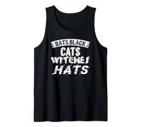 Halloween Bats Black Cats Witches Hats Graphic Tank Top