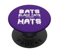 Halloween Bats Black Cats Witches Hats Spooky PopSockets Adhesive PopGrip