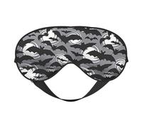 Halloween bats gray print eye mask, soft and breathable, suitable for nap, travel and night sleep