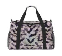 Halloween Bats Grey Hand Travel Bag - Large Reusable Shopping Tote Bag, Perfect for Outdoor Activities, Sports, Camping & Groceries, Black, One Size